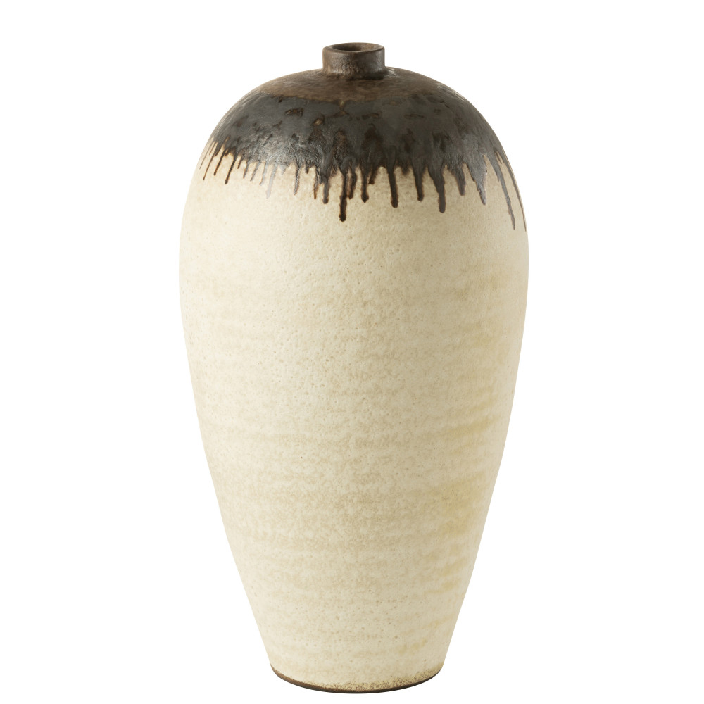 Vase Lombok Ceramique Beige/Brun Large 