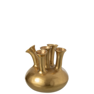 Vase Tulipe Aluminium Doré 