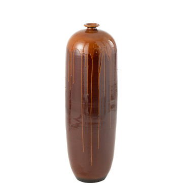 Vase Lee Terra Brillant Marron/Orange Large 