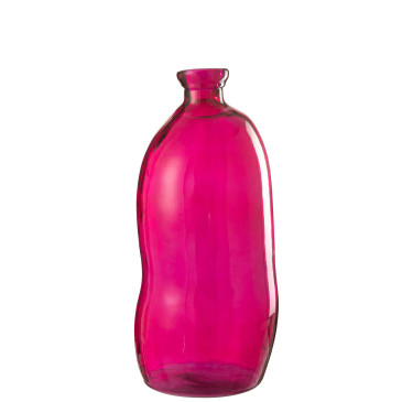 Vase Oval Verre Fuchsia 
