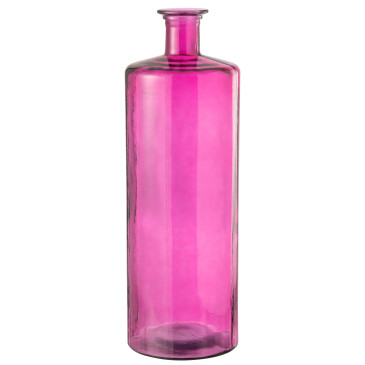 Vase Bottle Glass Pink Large 