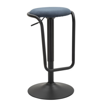 Tabouret en Fer, Noir et Bleu Style Moderne 