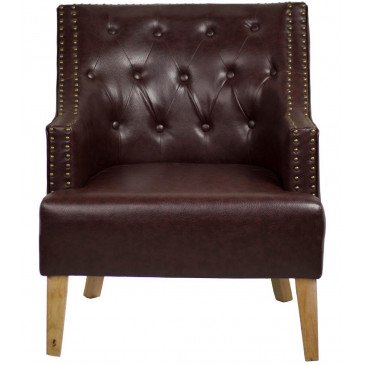 Fauteuil marron cuir Junon  | www.cosy-home-design.fr