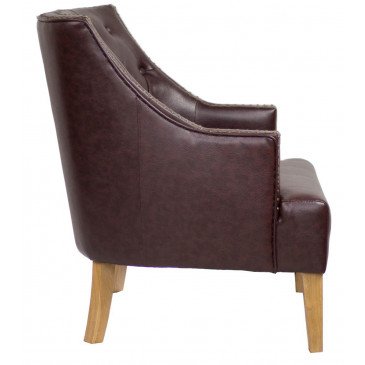 Fauteuil marron cuir Junon  | www.cosy-home-design.fr