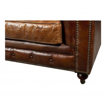 Canapé Marron en cuir 4 places Chesterfield Chicago | www.cosy-home-design.fr