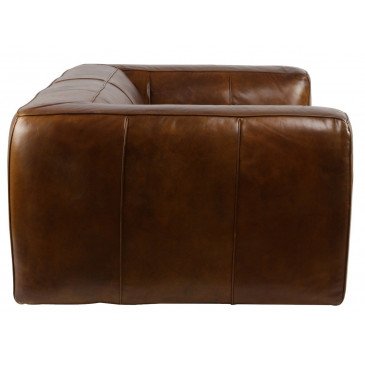 Canapé Marron en Cuir 3 places Exeter | www.cosy-home-design.fr