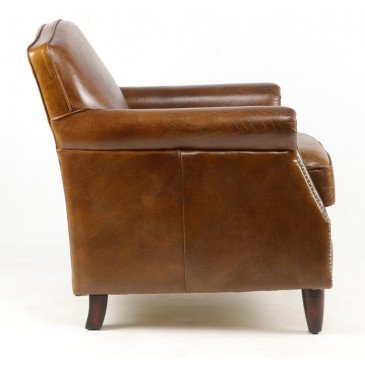 Fauteuil marron cuir Normandie  | www.cosy-home-design.fr