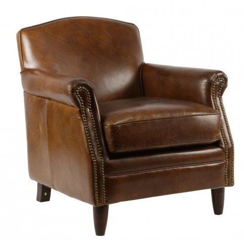 Fauteuil marron cuir Normandie  | www.cosy-home-design.fr