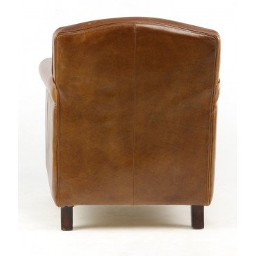 Fauteuil marron cuir Normandie  | www.cosy-home-design.fr