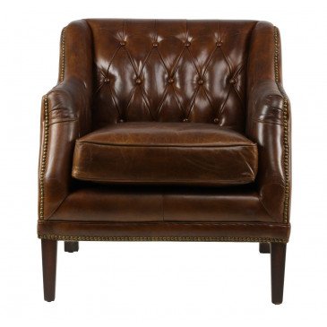 Fauteuil marron en cuir Le Dandy | www.cosy-home-design.fr