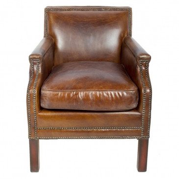 Fauteuil marron cuir Churchill  | www.cosy-home-design.fr