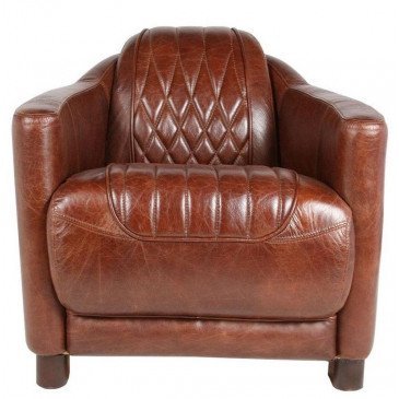 Fauteuil marron cuir Senna  | www.cosy-home-design.fr