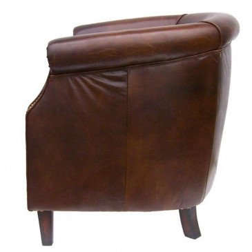 Fauteuil marron cuir Walton  | www.cosy-home-design.fr