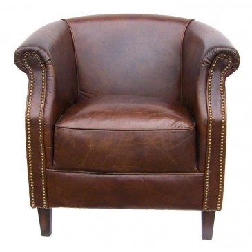 Fauteuil marron cuir Walton  | www.cosy-home-design.fr