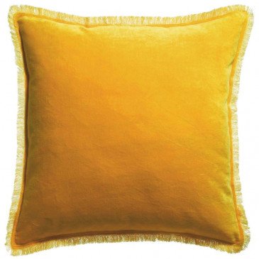 Housse de Coussin Uni Fara Curry 45 | www.cosy-home-design.fr