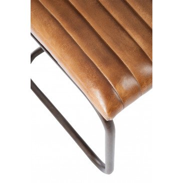 Chaise Moderne Cuir/Métal Cognac | www.cosy-home-design.fr