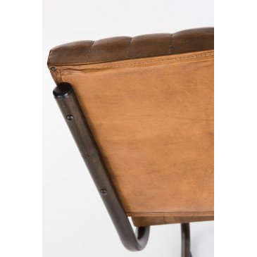 Chaise Moderne Cuir/Métal Cognac | www.cosy-home-design.fr