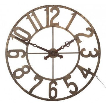 Horloge Chiffres Romains Rond Fer Forge Marron Petit | www.cosy-home-design.fr