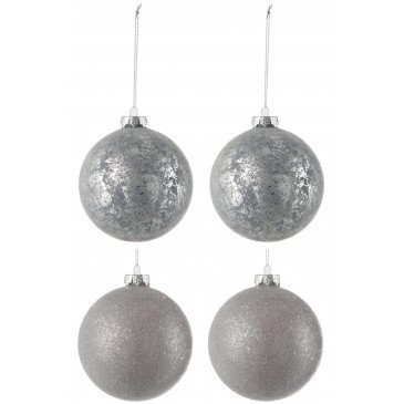 Boite de 4 Boules de Noël Grises | www.cosy-home-design.fr