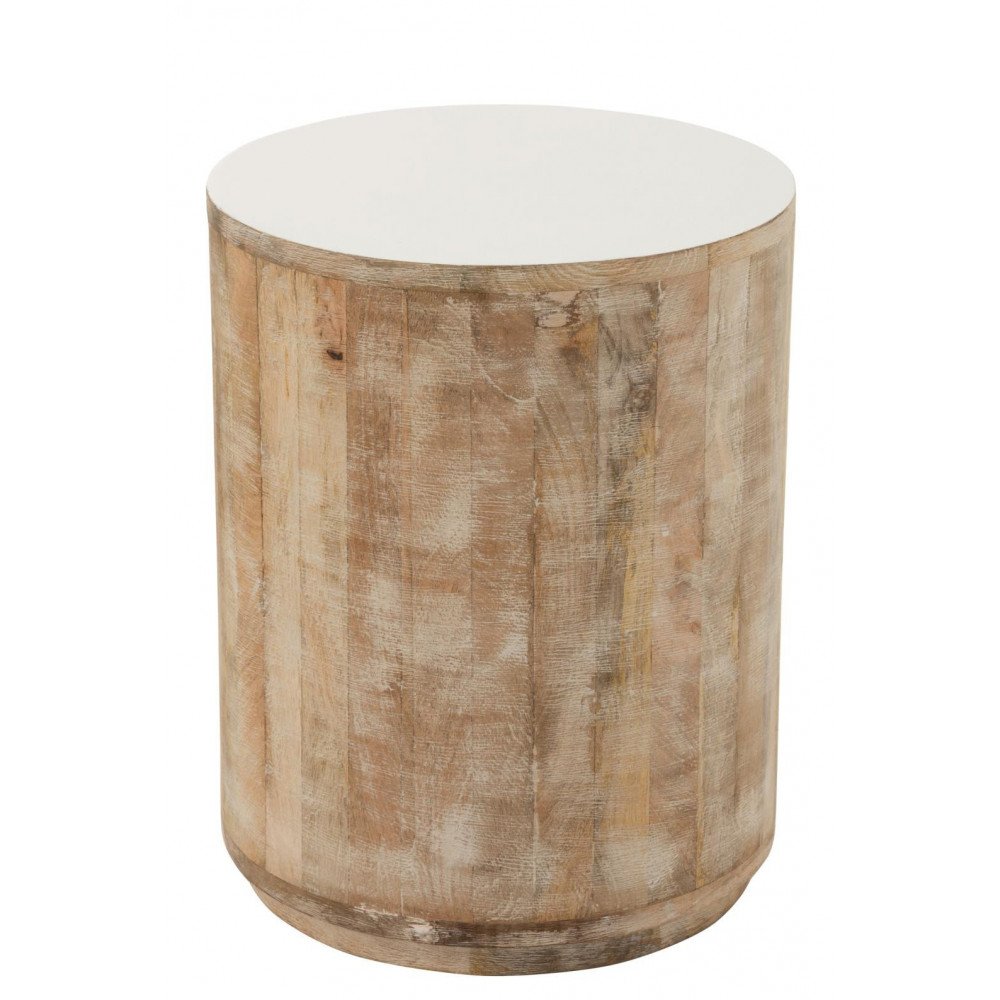 Tabouret Bois De Manguier Blanc | www.cosy-home-design.fr