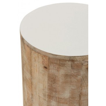 Tabouret Bois De Manguier Blanc | www.cosy-home-design.fr